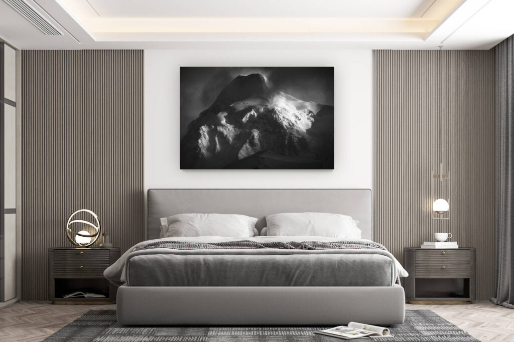 Wanddekoration Zimmer Design - Bergfotos kaufen - Hochgebirgsfoto - Zermatt-Tal- Lyskamm