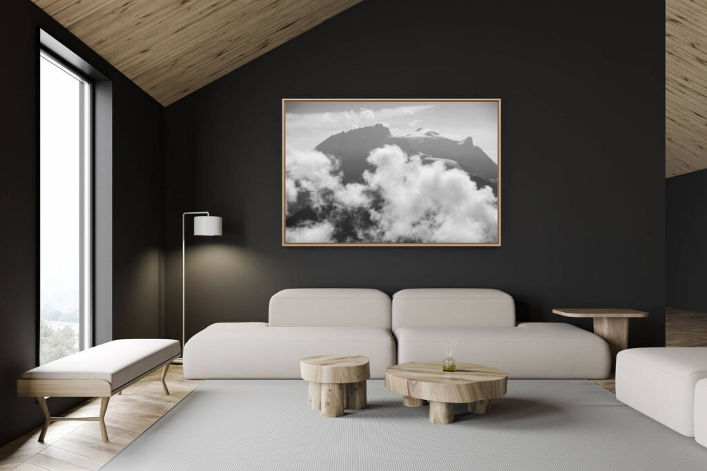 Dekoration Schweizer Chalet - Innenausstattung Schweizer Chalet - Bergfoto im Großformat - Zermatter Tal - Wallis Schweiz - Rimpfischhorn - Strahlhorn - -. Adlerhorn