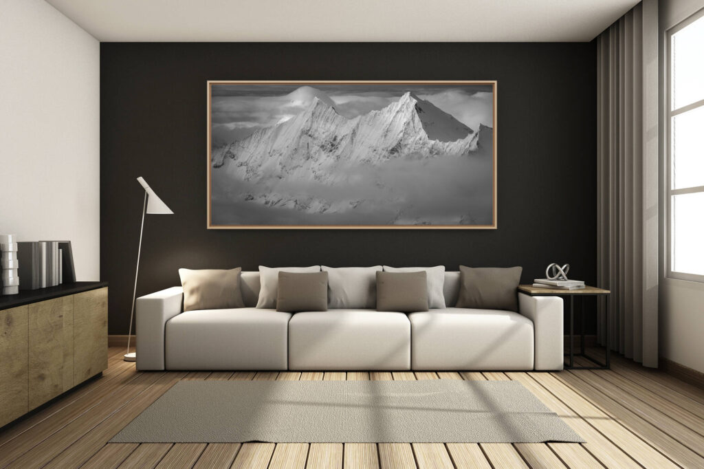 decorating a renovated mountain chalet - large mountain photo - - Taschhorn - Dom - summit of the alps - summit of the mountains of Saas fee The Matterhorn