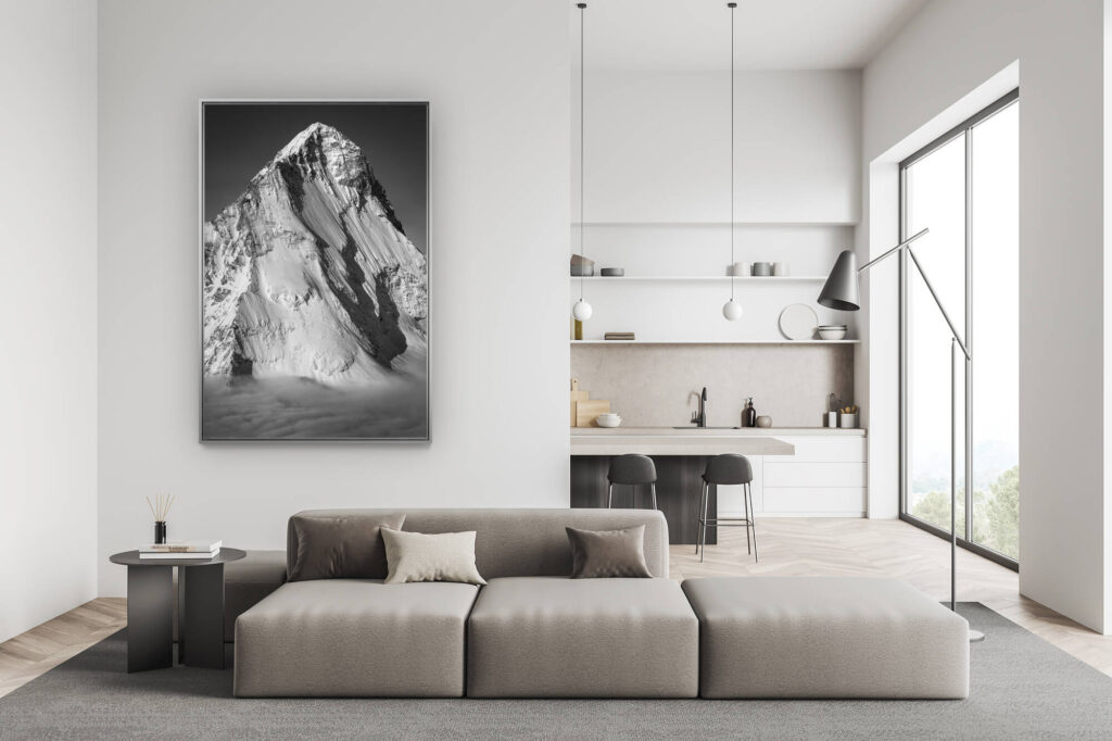 modern swiss living room decoration - mountain decoration large size photo -