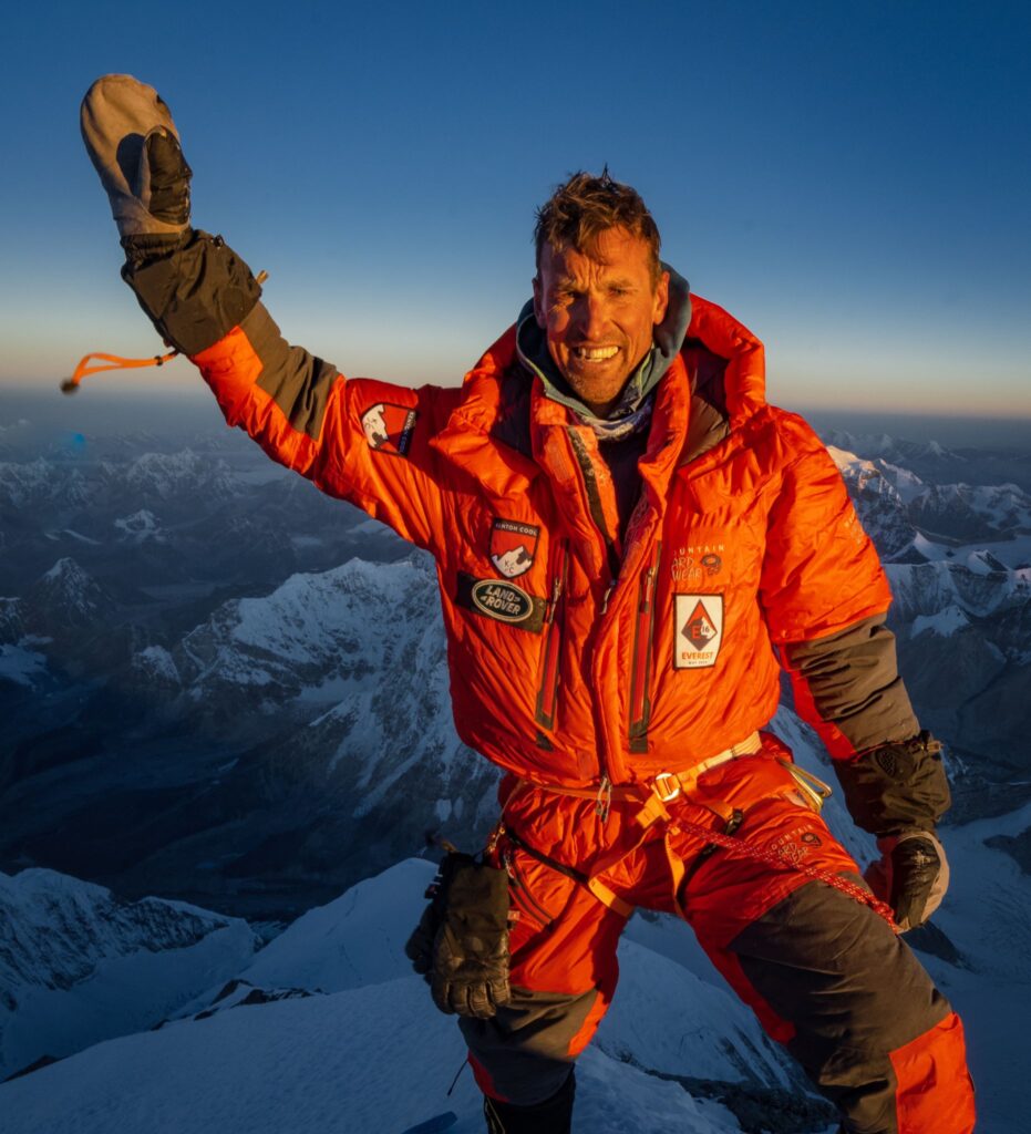 Himalaja-Führer Kenton Cool, glücklich, auf dem Gipfel des Everest
